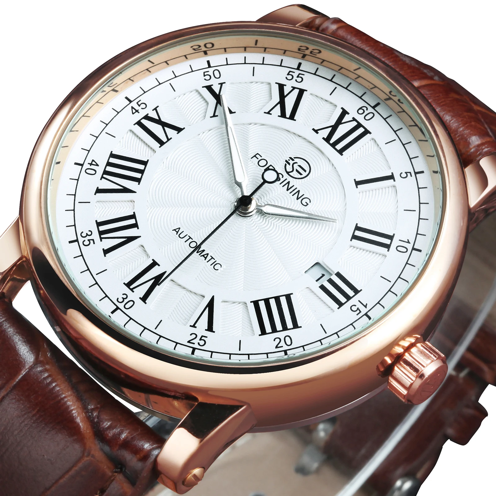 Mechanical Watch Man Watch Mechanical Automatic Watch Luxury Retro Roma Classic Black Leather Band Calendar Watches