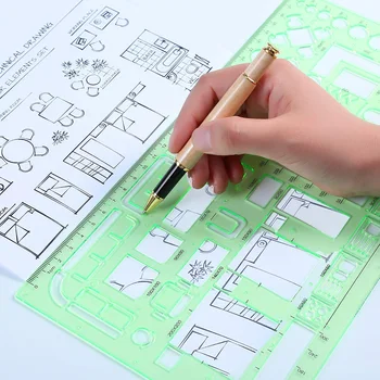 

9pcs Drawing Ruler Measurement Geometry Drawings Templates Measuring Geometric Ruler For Students Stationery Drawing Supplies