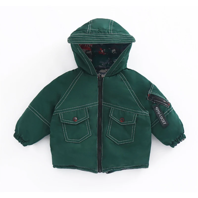 Children's autumn and winter thickening Camouflage double-sided cotton coat Men and women warm down cotton jacket