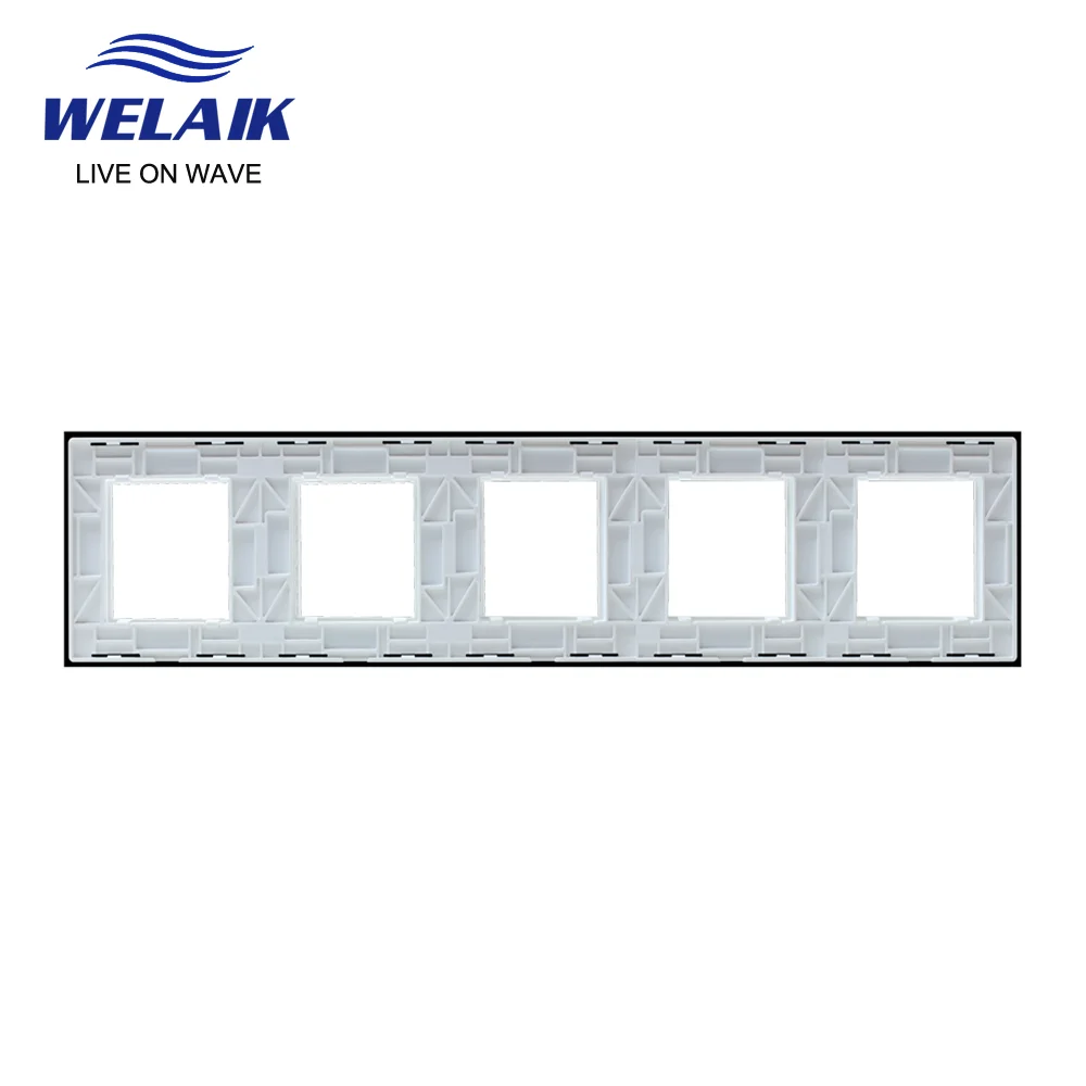 EU 5Frame 364*80mm Wall Socket Outlet Square Hole Crystal Tempered Glass Panel Only DIY Parts A58W1 smart wall switch wall touch switch socket light switch cover switch glass panel