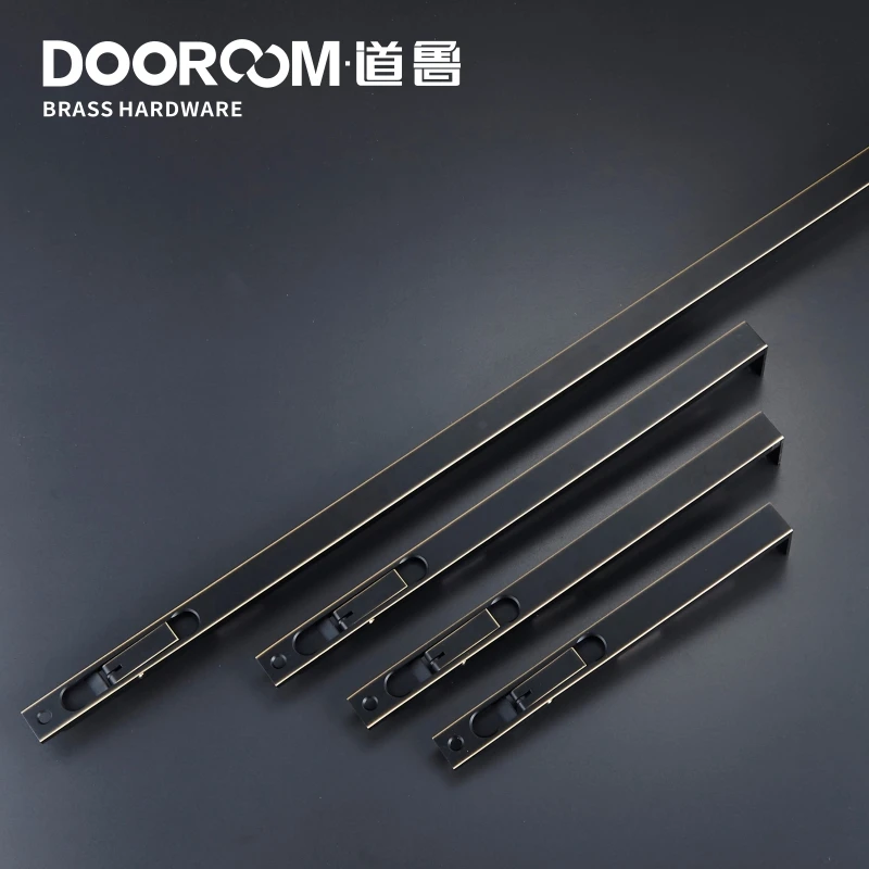 Дверной шпингалет Dooroom, латунный дверной шпингалет, защелка, потайная, защита от скольжения, рычаг действия " 10" 1" 24" для двойной двери с мощной пружиной