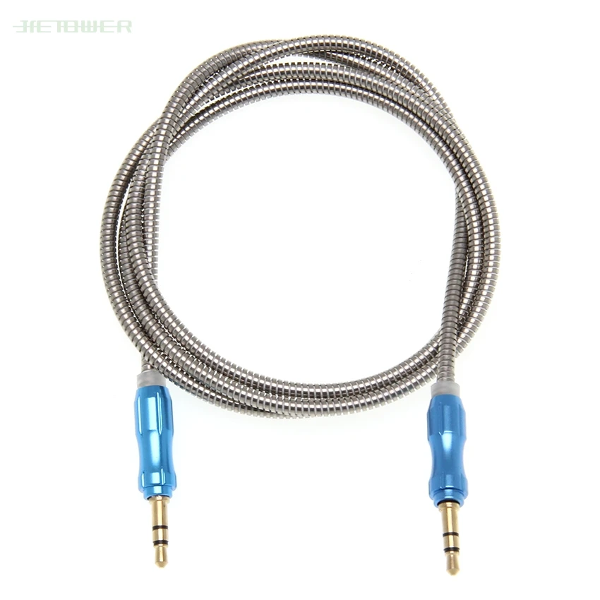 Aux Cable Speaker Wire 3 5mm Jack sliver ring matel Audio Cable For Car Headphone Adapter Jack 3 5 mm Speaker Cable 100pcs lot