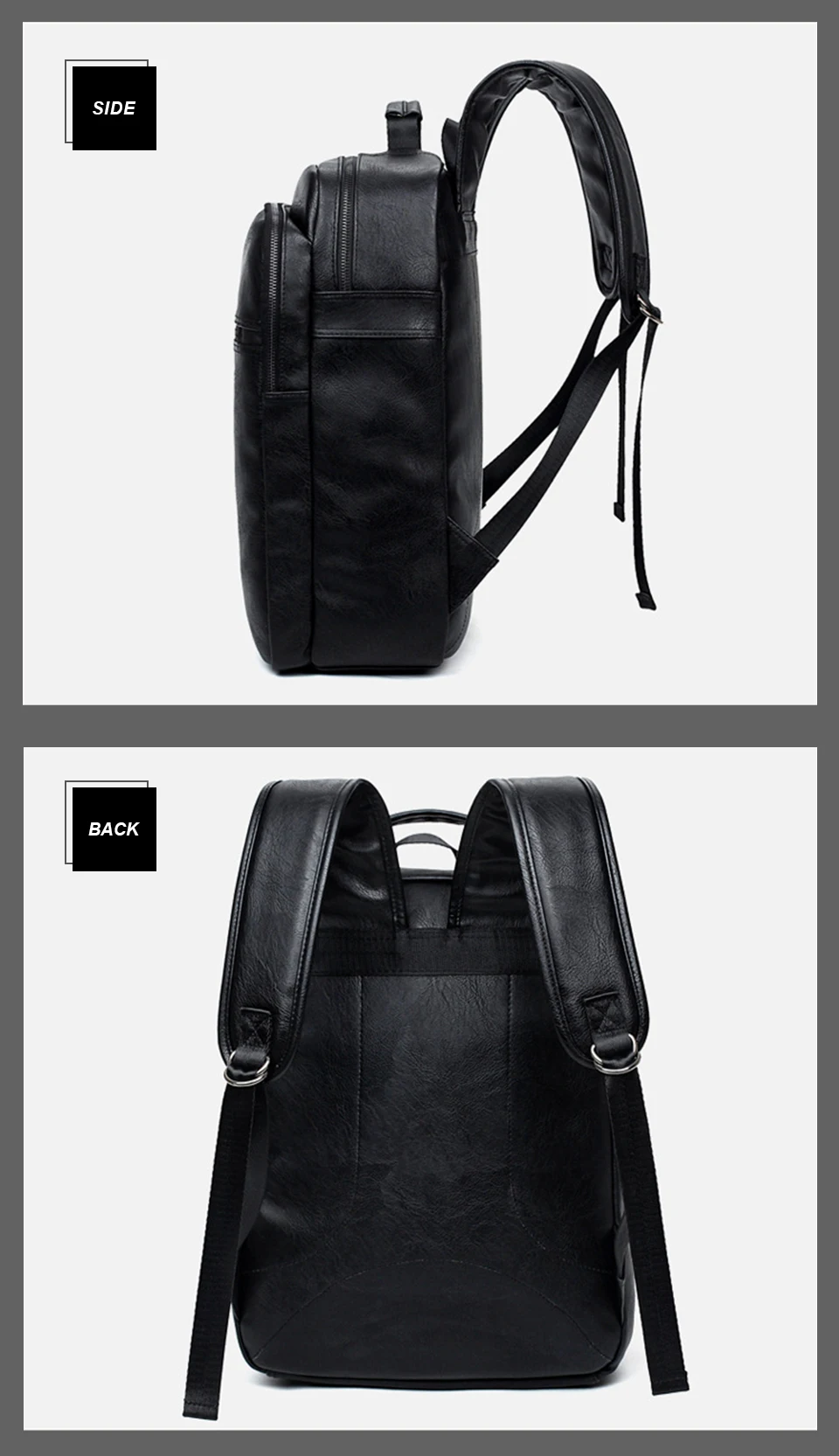Men Leather Backpack Laptop Vintage Bag PU Bagpack Travel Waterproof Bags Backpacks Notebook 13 14 Mochila Back Pack Rucksack