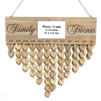 

Wooden Calendar Listing Birthday Party Home Decoration Pendant Creative Handmade Calendar Crafts Hanging Pendant