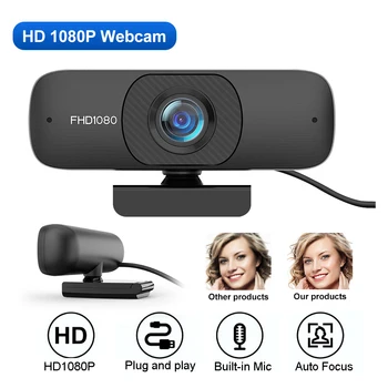 

HD 4K 1080P Webcam Mini Computer PC WebCamera with Microphone for Live Broadcast Video Calling Conference Work