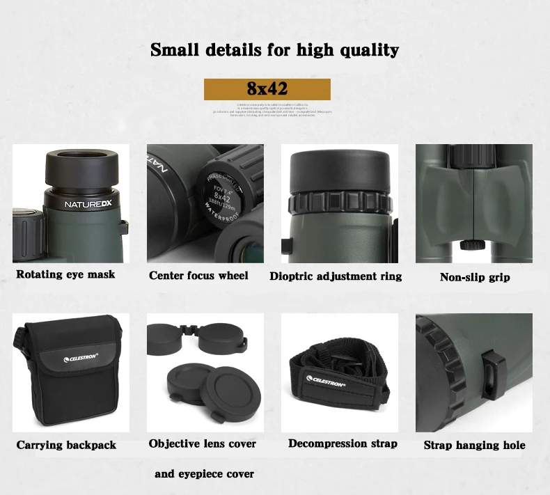 Celestron 71332 природа DX 8x42 бинокулярный Полностью Мульти покрытием дети взрослые бинокль телескоп W/BAK-4 призмы путешествия охота