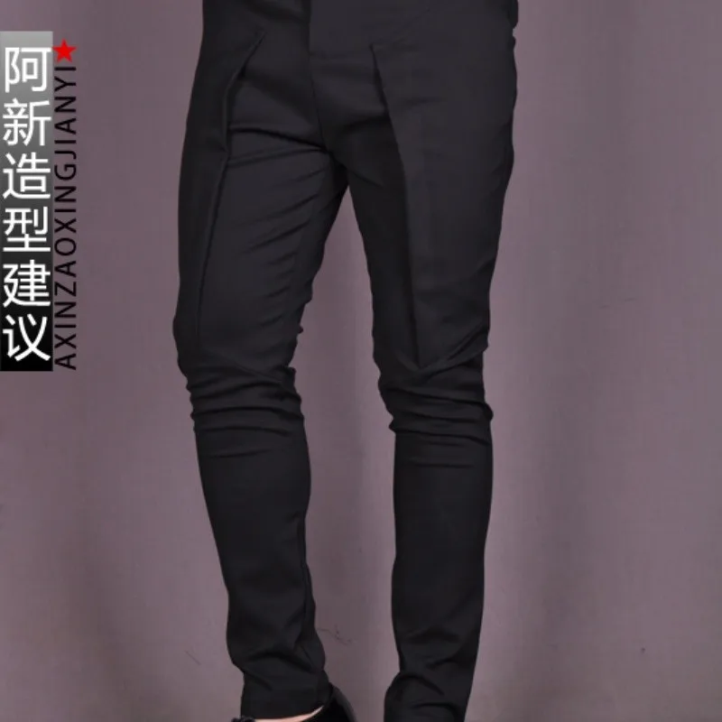 Мужские брюки для инструментов Осенние облегающие повседневные хлопковые