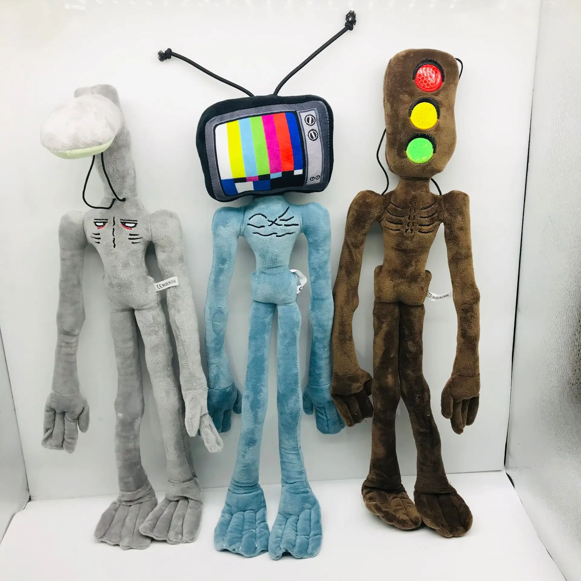 Mainan Mewah Kepala Sirene 30-55Cm Boneka Sirenhead Hitam Putih