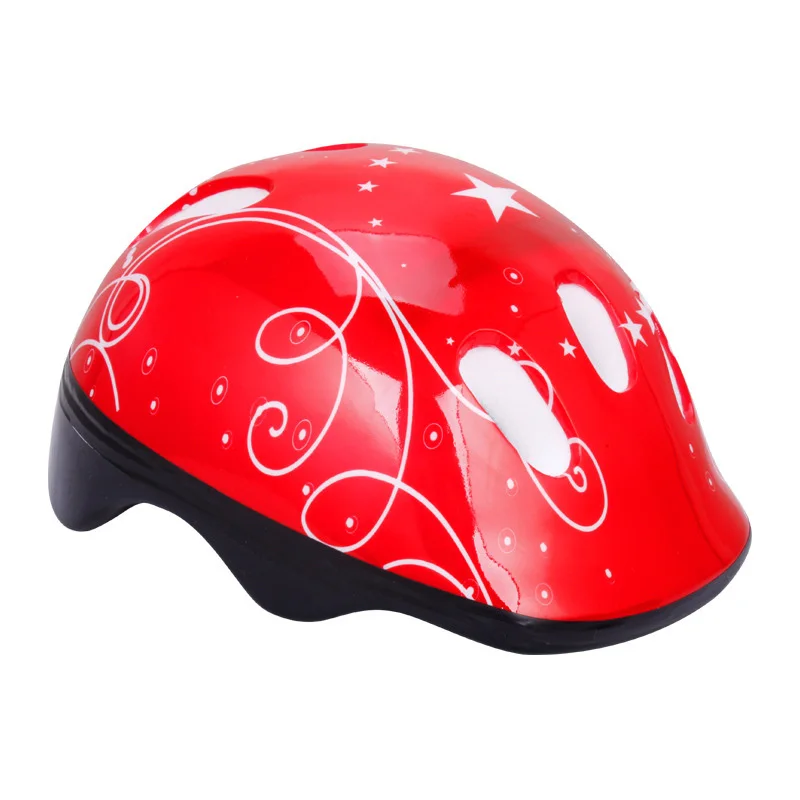 Детский велосипедный шлем и защитные наколенники высокой плотности велосипедный шлем для детей скейтборд Катание на коньках езда на велосипеде - Цвет: Красный