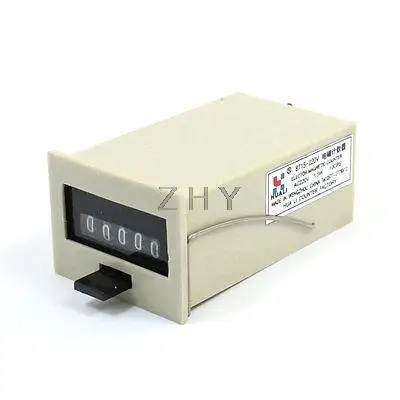 

AC 220V 1 5W Electromagnetic Calculation 0 99999 4 Digit Counter Tool Gray
