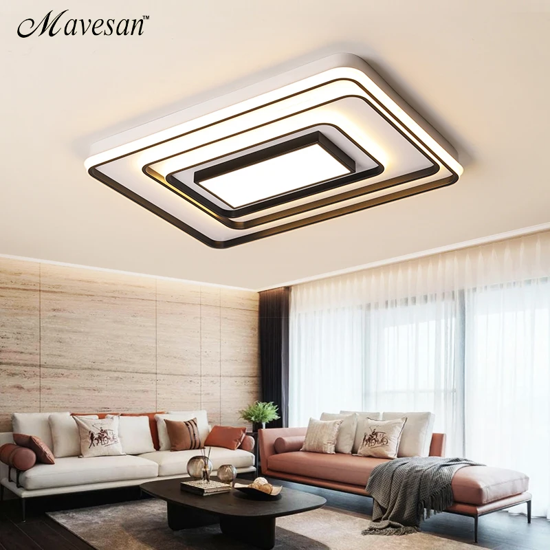 

Modern Square/Rectangle LED Ceiling Light Living Room Bedroom Lighting Fixture Lamp Surface Mount Remote Control Home