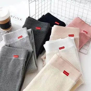 Ribbed Leggings For Women 2025 High Waist Autumn Winter Warm Legging Cotton Fashion Casual Threaded 2XL Black Pants Sexy Leggins 2