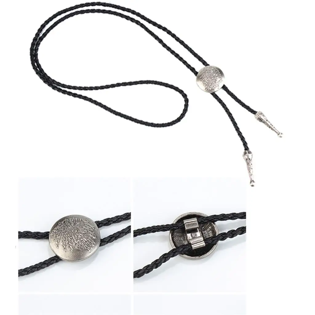 Vintage Style Alloy Fashion Bolo Tie Bow Tie Handmade PU Leather for Mens