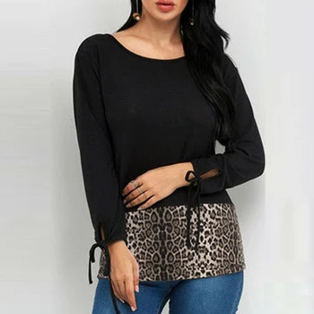 

Women Ladies Fashion Casual Leopard Print Long Sleeve O-neck Casual Tops Sweatshirt Blouse Sweater