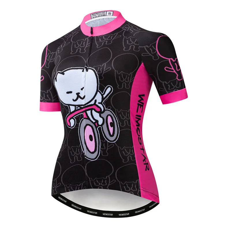 Женская майка для езды на велосипеде, майка для езды на велосипеде, майка с коротким рукавом для езды на велосипеде, летняя одежда с изображением кошек - Цвет: 17