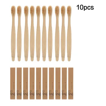 

10pcs Bamboo Toothbrush Soft Bristle Tooth Brush Wood Handle Eco Friendly Toothbrush Cleaning Care Tools