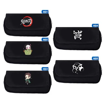 

Anime Demon Slayer: Kimetsu No Yaiba Pencil Case Make Up Cosmetic Bag Cartoon Student Multi-function Flip Stationery Bag Gift