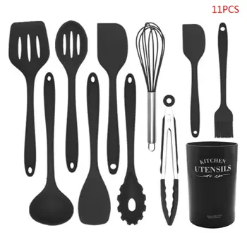 

11pcs/set Nonstick Cookware Kitchen Utensils Silicone Spatula Spoon Cooking Tool