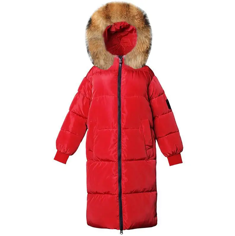 Women Loose Plus size 7XL Winter Female Jackets New Hooded Women's down jacket Fake hair collar Winter coat Female Parkas - Цвет: red 2