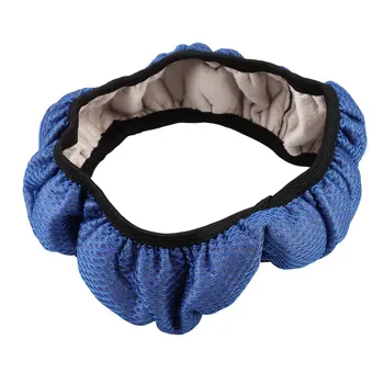 

Car Auto Universal leather diy Elastic Handmade Skidproof Steering Wheel Cover Blue/Black New Dropping Shipping&