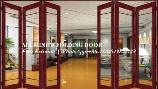  Thermal break aluminum frame bi-folding door in living room with build in shutterbi Fold Door Desig