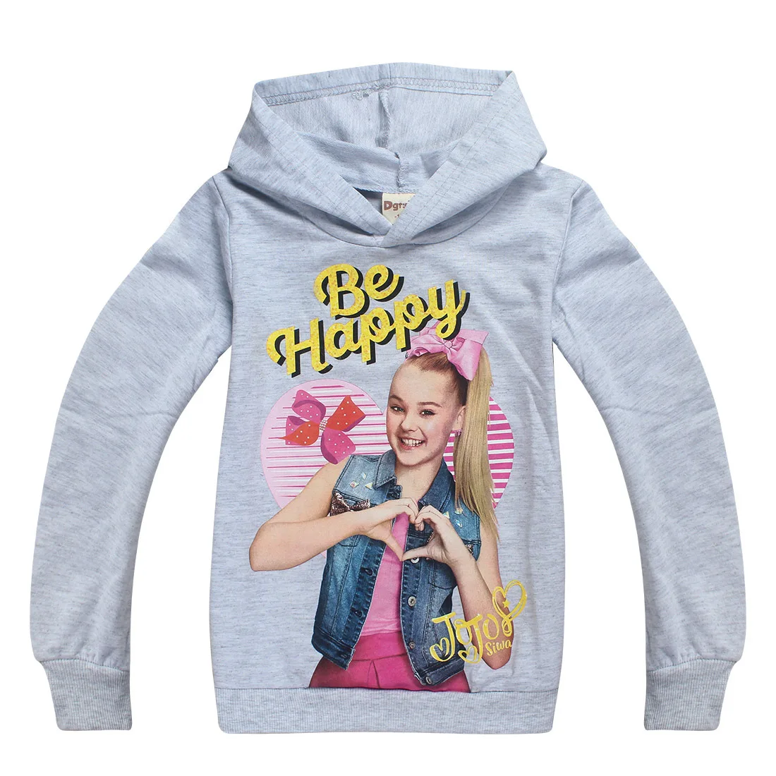 JOJO siwa/детский топ с длинными рукавами; толстовки; футболка; одежда для малышей; одежда для маленьких девочек на Рождество и День рождения; футболки с капюшоном для малышей - Цвет: H7222