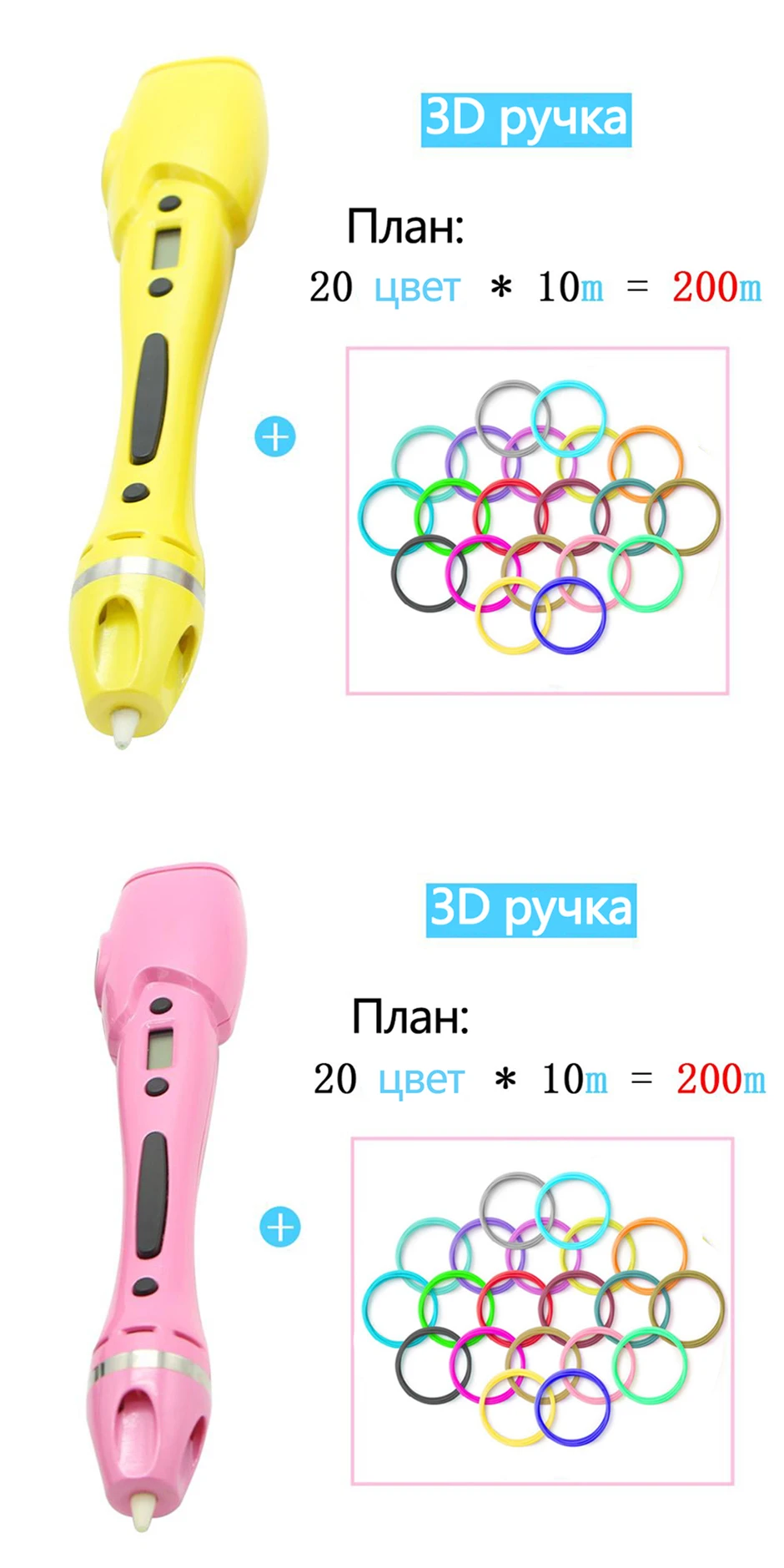 3D Ручка триде ручка оригиналсделай сам для творчества 3D Ручка для печати с 200 м ABS/PLA нитью креативная игрушка подарок для детей дизайнерский рисунок