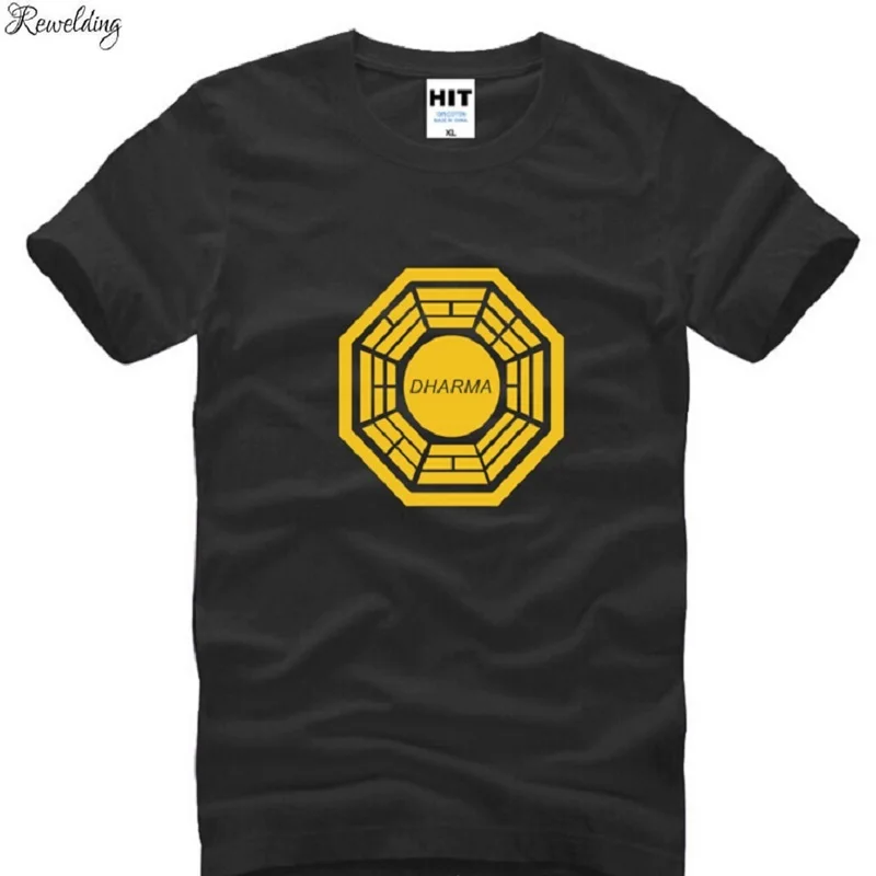 

Summer Style Lost Dharma Initiative T Shirt Men Cotton Short Sleeve Moive Lost Men's T-Shirt Fashion Top Quality Male Tee Shirt