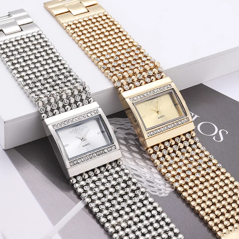 Женские часы Reloj Mujer гладкий кристалл квадратный циферблат нержавеющая сталь