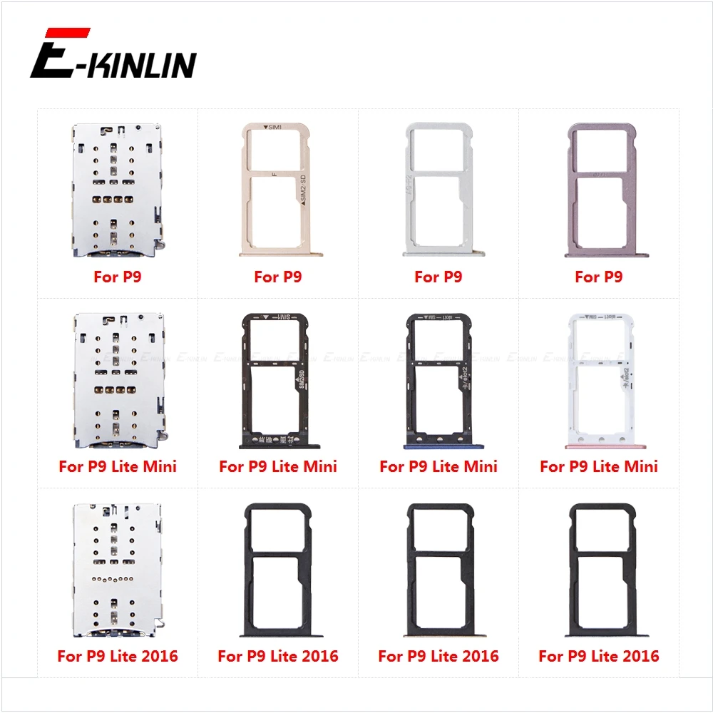 

Sim Card Socket Slot Tray Reader Holder Connector Micro SD Adapter Container For For HuaWei P9 Lite Mini Replacement Parts