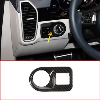 

Carbon Fiber Style ABS For Porsche Cayenne 2018 2019 Car Interior Headlight Switch Frame Trim Accessories