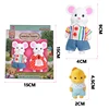 17PCS Forest Animal Family 1:12 Plush Dolls Set Cartoon Kids Toys For Girl Baby Birthday Christmas Gift Rabbit Family Dollhouse 5