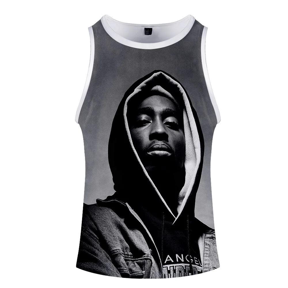 Перекрестная граница,, американский рэп певец 2PAC, ремненс сервис, 3D летний мужской женский жилет