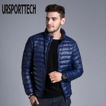 URSPORTTECH, брендовый, осенне-зимний, легкий пуховик, мужской, модный, короткий, большой, ультра-тонкий светильник, молодежное, тонкое пальто, большой размер 3XL