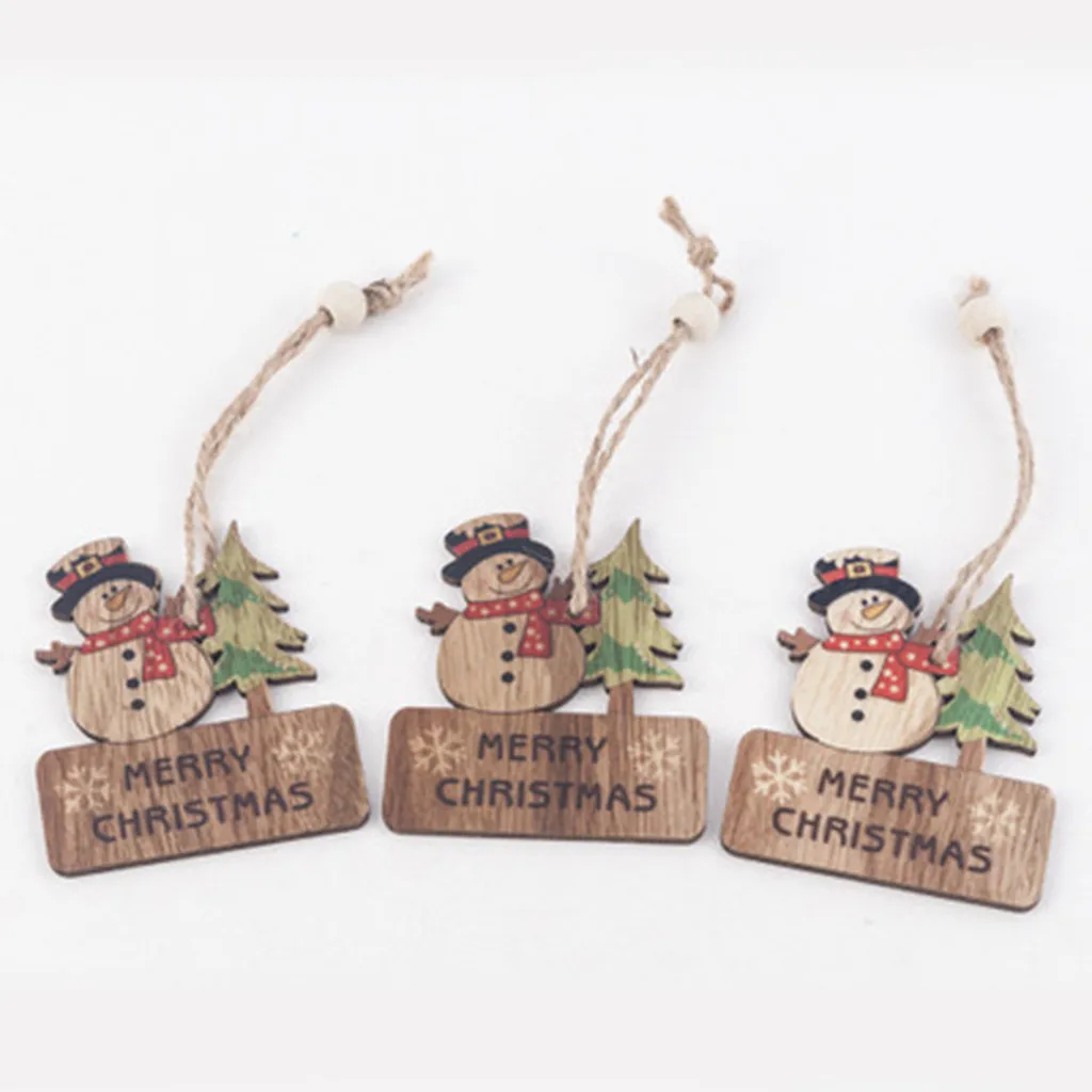3 шт. винтажные рождественские деревянные подвески, украшения своими руками из дерева, украшения для рождественской елки, украшения для рождественской вечеринки, детский подарок A30930