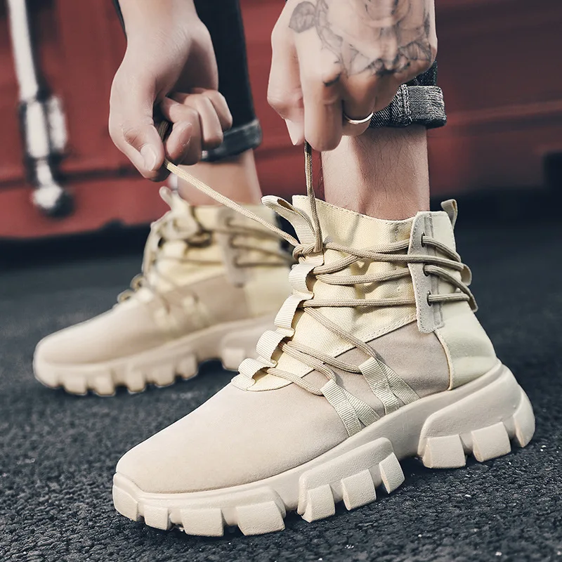 

[Combination Hot Selling] New Style Men Mid-top Martin Boots 2019 Autumn And Winter Thick Bottomed British Style Worker Boot Pat