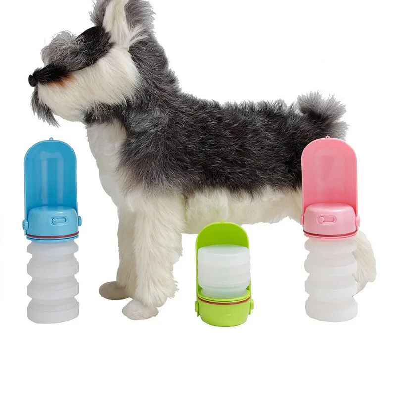 Pet открытый бутылка для воды силиконовый складной исходящий питатель портативный путешествия ручной питьевой воды диспенсер для кошки щенка