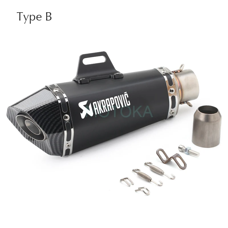 Выхлопная труба мотоцикла универсальный Tmax Nmax Ninja BN600 наконечник из углеродного волокна глушители на входе 51 мм слипоны модифицированный глушитель Akrapovic - Цвет: Universal Exhaust B