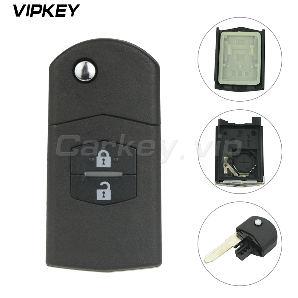Remotekey 5 шт. 2 кнопки флип ключа автомобиля оболочка для Mazda 3 5 6 Чехол дистанционного ключа