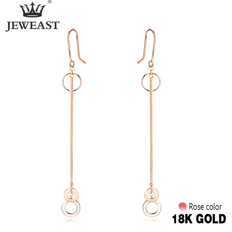 JYM 18K чистое золото серьги Настоящее AU 750 твердые золотые красивая элегантная