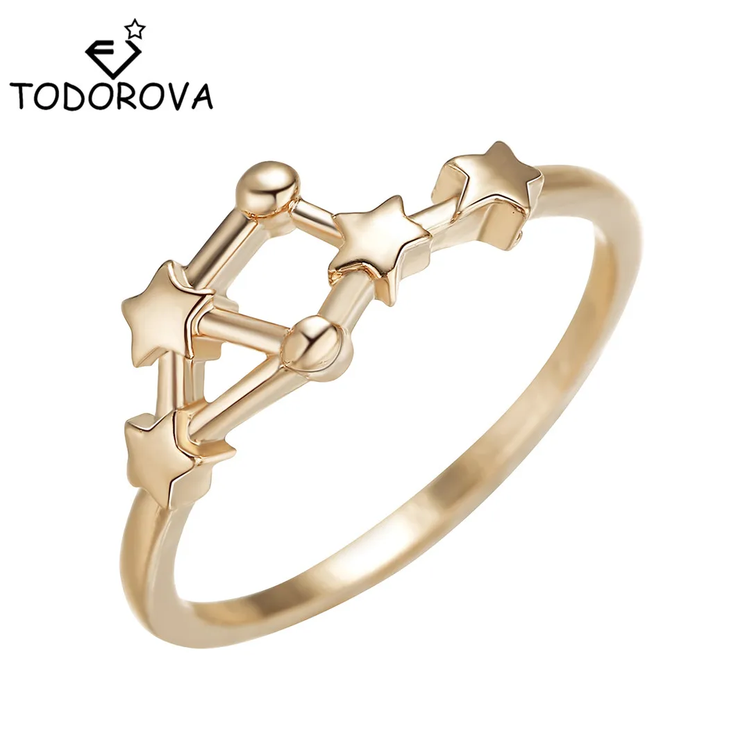 

Todorova Fashion Twelve Constellations Alloy Couple Finger Rings Statement Jewelry for Men Women Birthday Gift