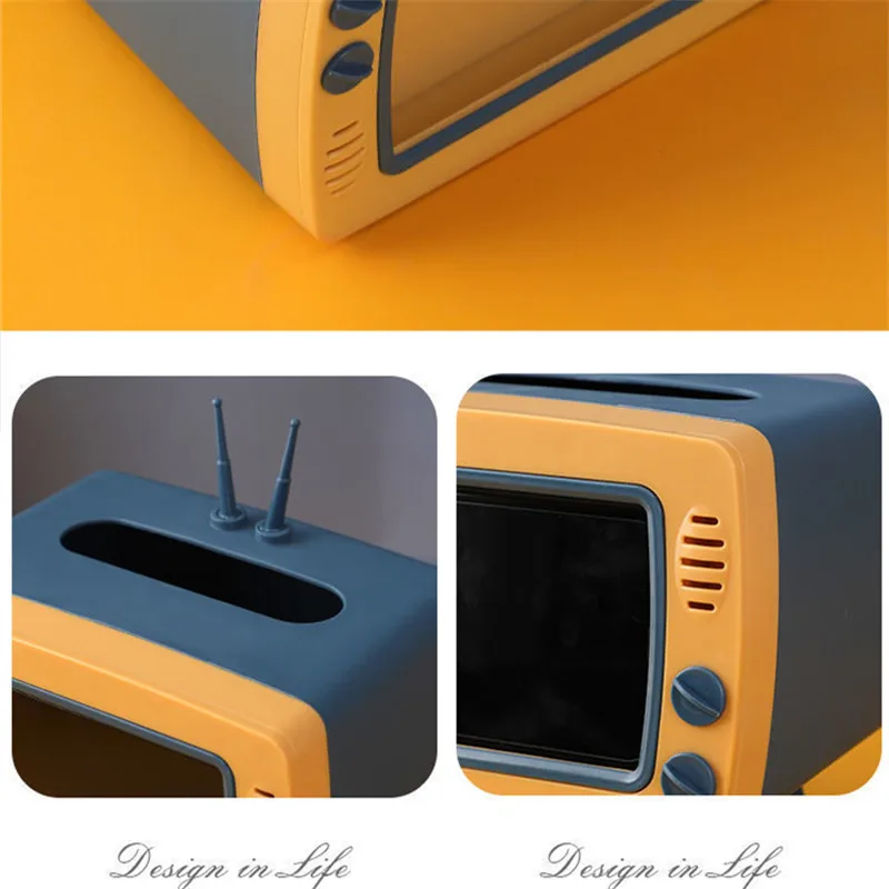 Nordic creative cute multifunctional tissue storage box imitation TV tissue box living room coffee table restaurant pumping box 6
