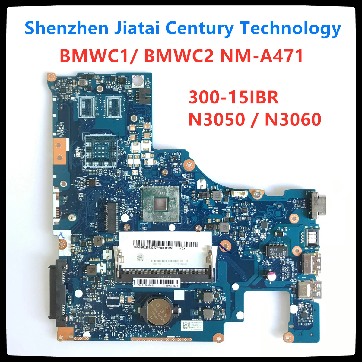 

Free Shipping NEW BMWC1/ BMWC2 NM-A471 LAPTOP MOTHERBOARD FOR LENOVO 300-15IBR NOTEBOOK ON BOARD CPU N3060/n3050 100% TESTED OK