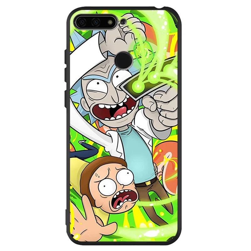 Черный силиконовый чехол Ricky Morty для телефона Huawei honor 30 8 8X 9 10 Lite 20 Mate Pro Y9 2018