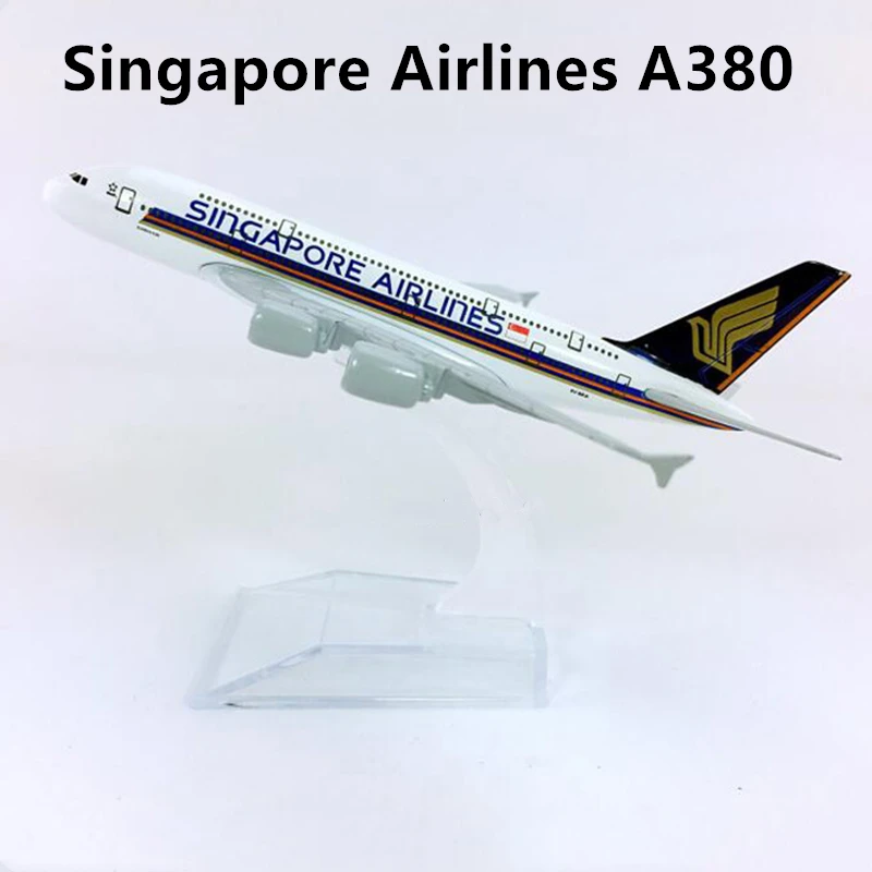 1:400 Scale 16cm Airbus A380 AIR Airways Airlines Alloy Metal Plane Model Airplanes Aircraft Gift Collectible Gifts Decoration - Цвет: Singapore Airlines