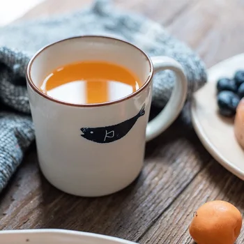 

Japan Imported Vintage Ceramic Coarse Pottery Mug Rust Glaze with Wooden Handgrip Tea Milk Coffee Cup Office High Quality Cup