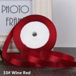 Elegant 25 - Yard Grosgrain Satin Ribbon for DIY Wedding & Christmas Decorations, Crafting, Gift Wrapping, and Bow Making - 6mm to 50mm Width (Wine Red ribbon)