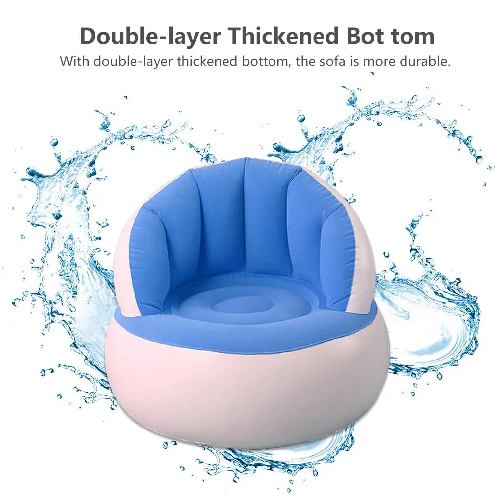 Детский Надувной диван со спинкой милый Флокированный цветной складной надувной