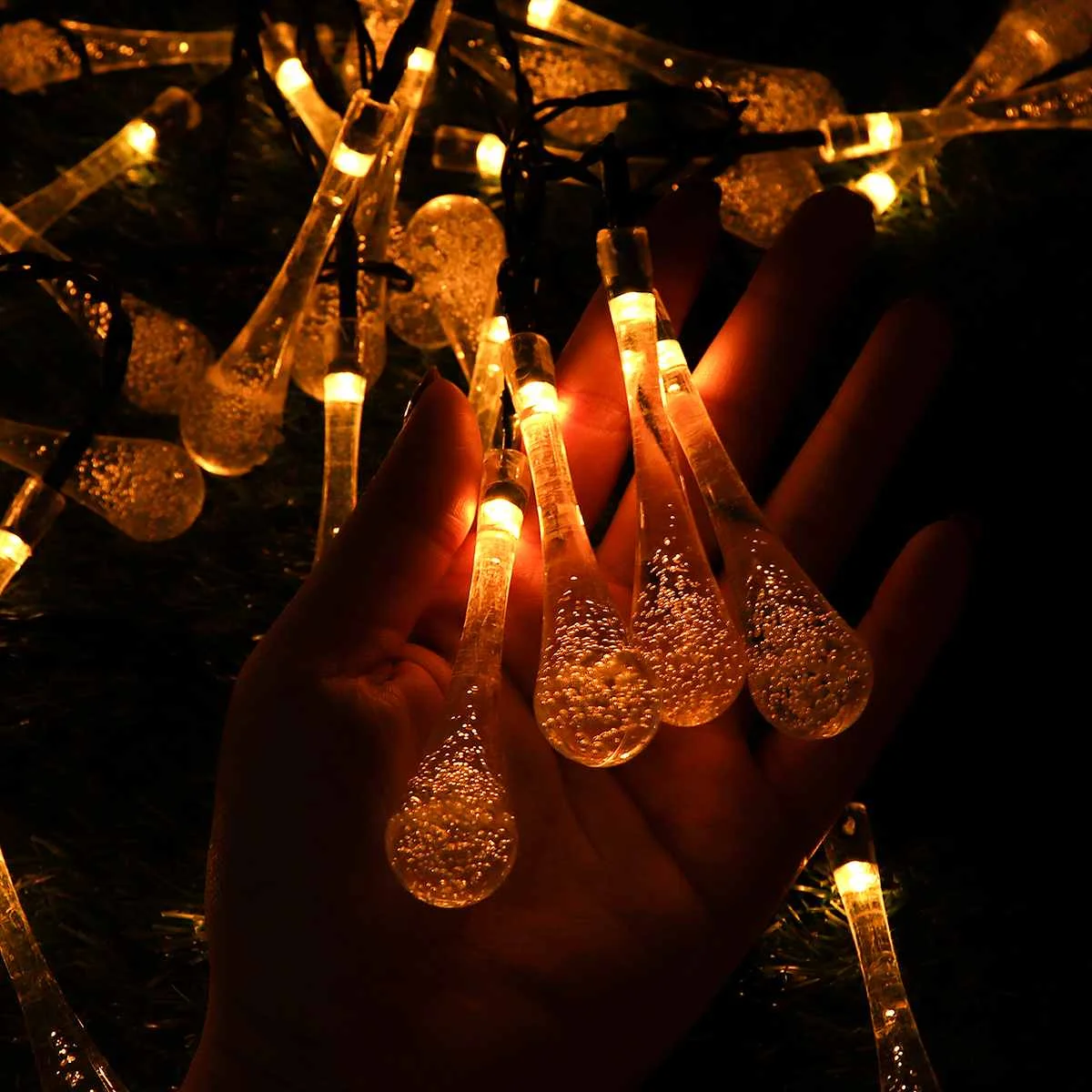 30LED солнечный светильник, гирлянда, капля воды, открытый водонепроницаемый Сказочный светильник, s украшение, Рождественская спальня, сад, вечерние светильник ing