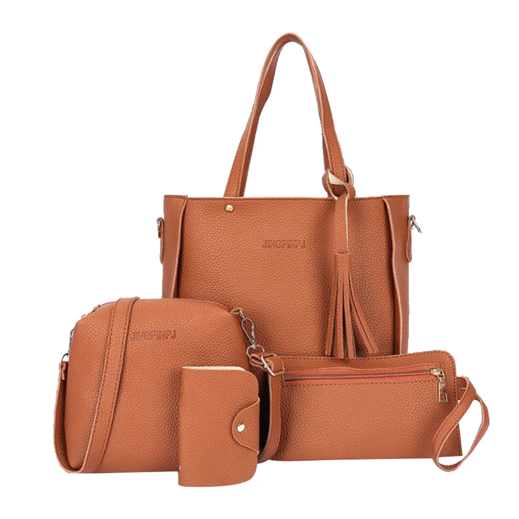 4 in 1 Tote Bag for Women Girls Shoulder Bags Handbags Purse Set,